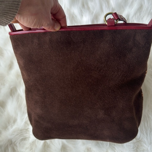 Isabella Fiore. Brown Suede and Red Leather Tote. Limited Edition. Rare find. - Picture 4 of 15